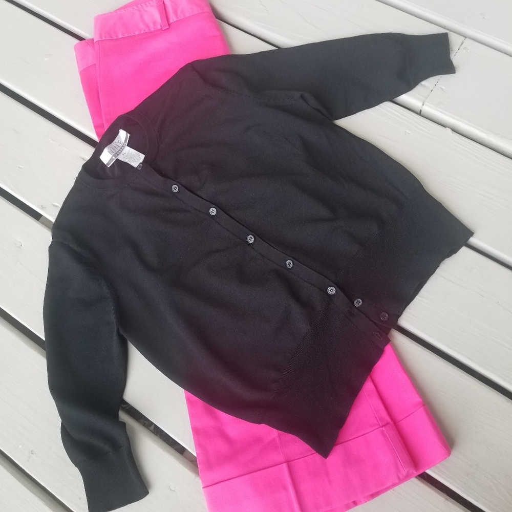PL lightweight black cardigan sweater